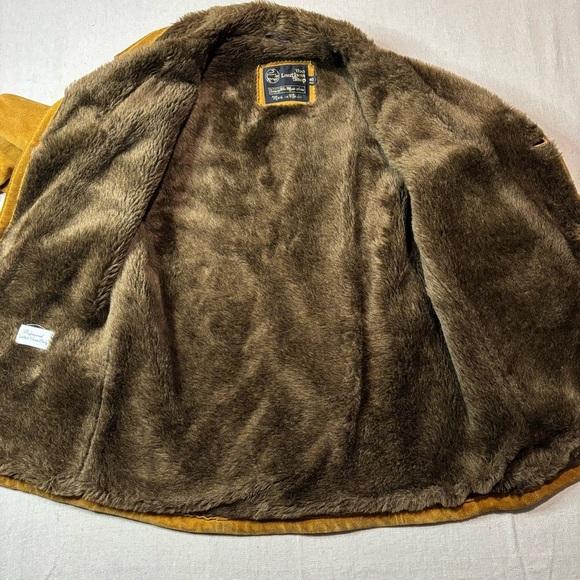 Vintage Sears The Leather Shop Suede Sherpa Fur Coat Jacket Mens Sz 40 Reg Brown - Picture 4 of 6
